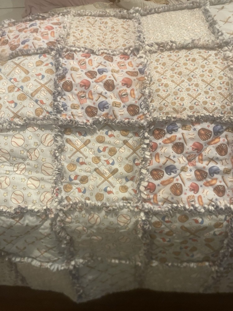 Boy Baseball Rag Quilt
