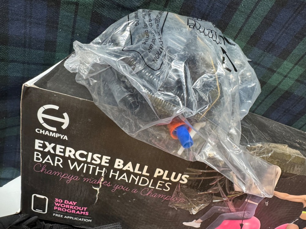 Champya Exercise Ball Plus Bar with Handles