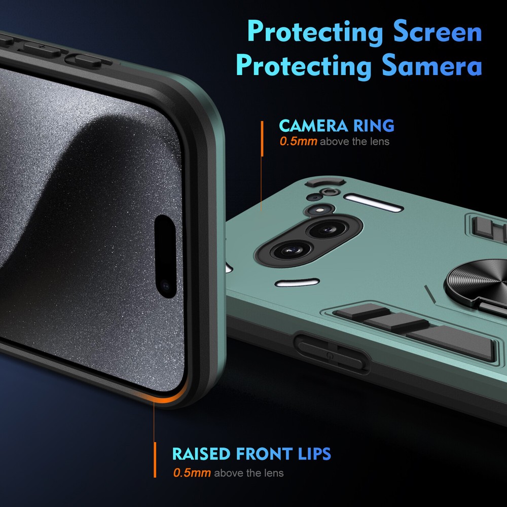 For Nothing Phone (2a) Plus Shockproof Armor Ring Holder Dual Layer Case Cover