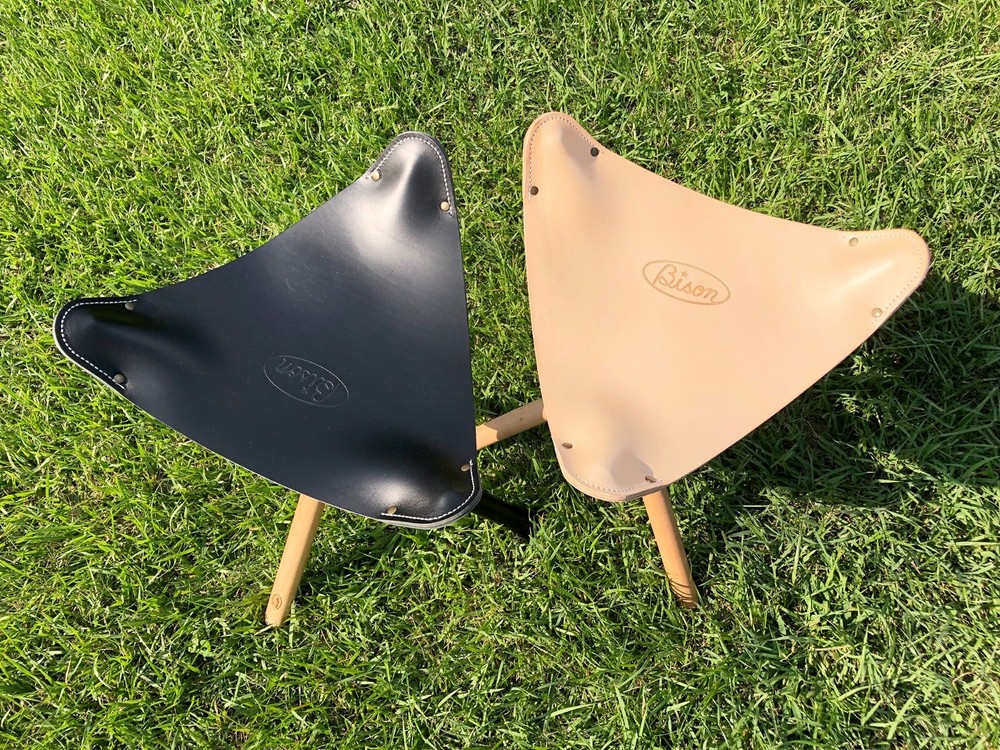 Bison Gears Tripod Leather Stool