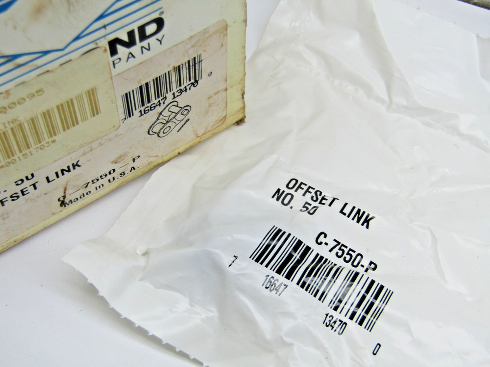 Diamond Chain C-7550-P 50-1 Roller Chain Offset Link Half Link