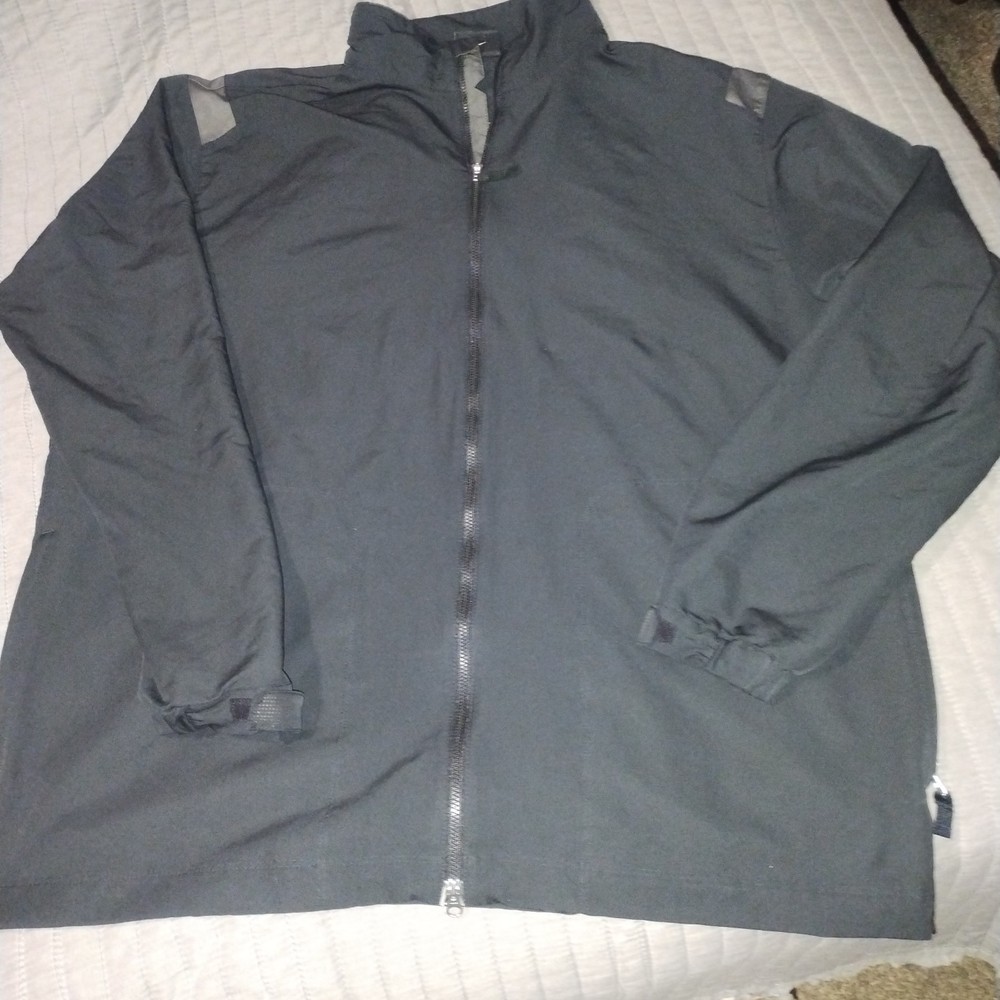 Nike Golf Jacket Men Extra Large Black Solid Full Zip Logo Pockets Golfer XL