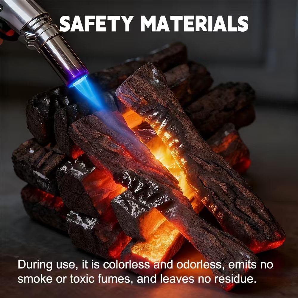 Large Ceramic Fireplace Gas Logs, 10 Pcs Set of Decoration Wood Logs for Ventles