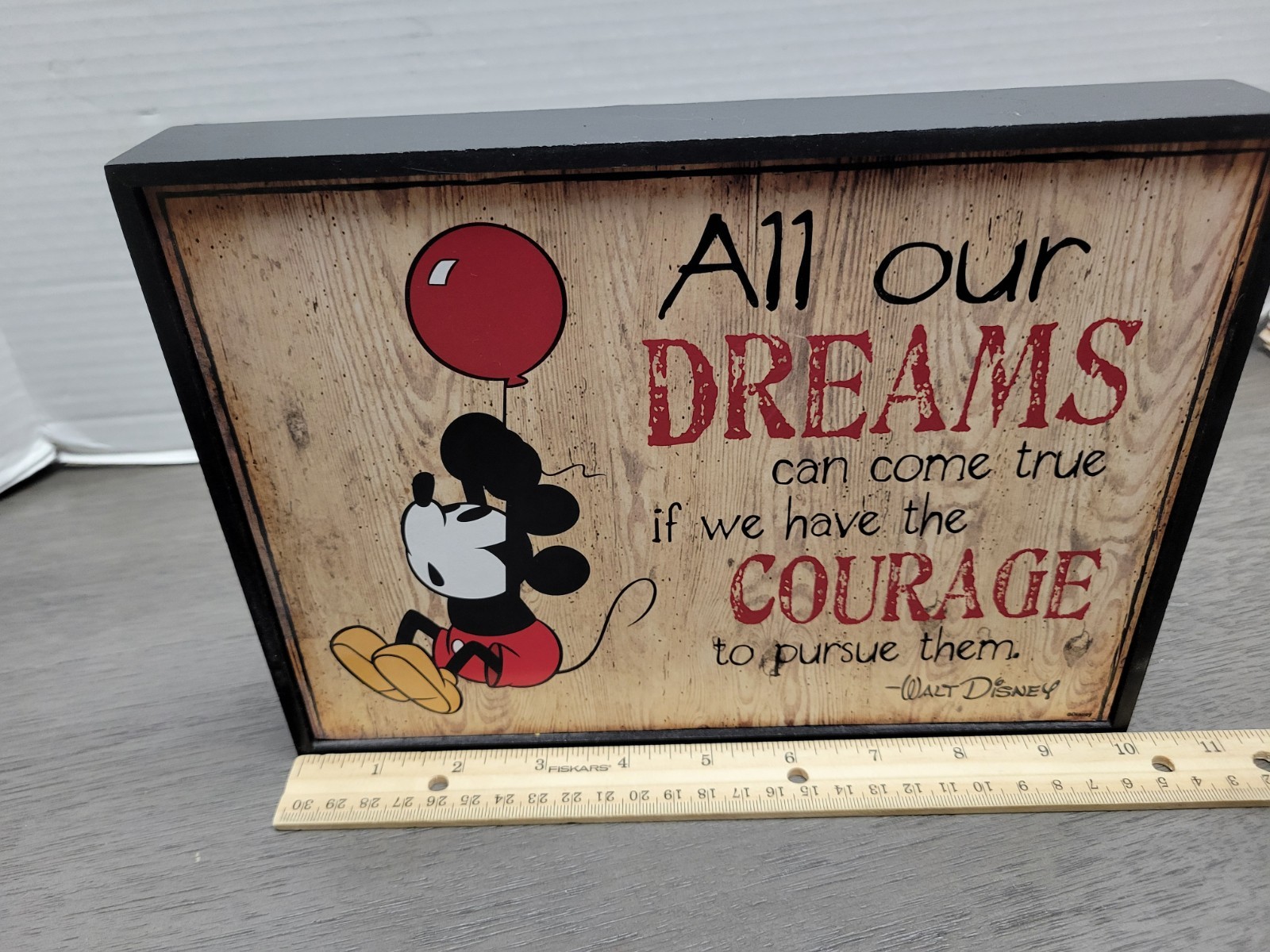 Walt Disney Quote All Our Dreams Can Come True…Mickey Framed Wood Wall Décor