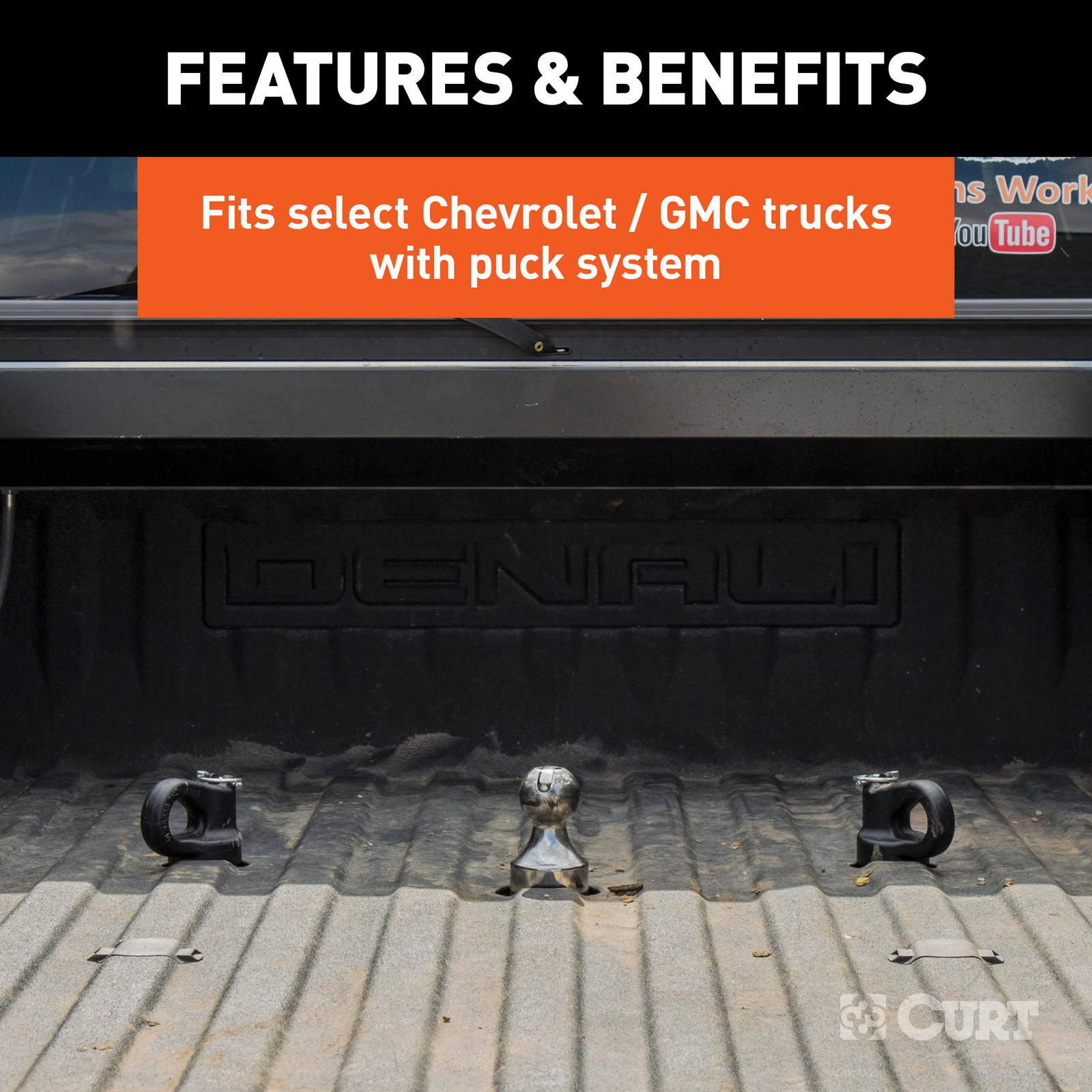 Curt OEM Puck System 2-5/16" Gooseneck Ball & Safety Chain Anchor Kit 30K 60692