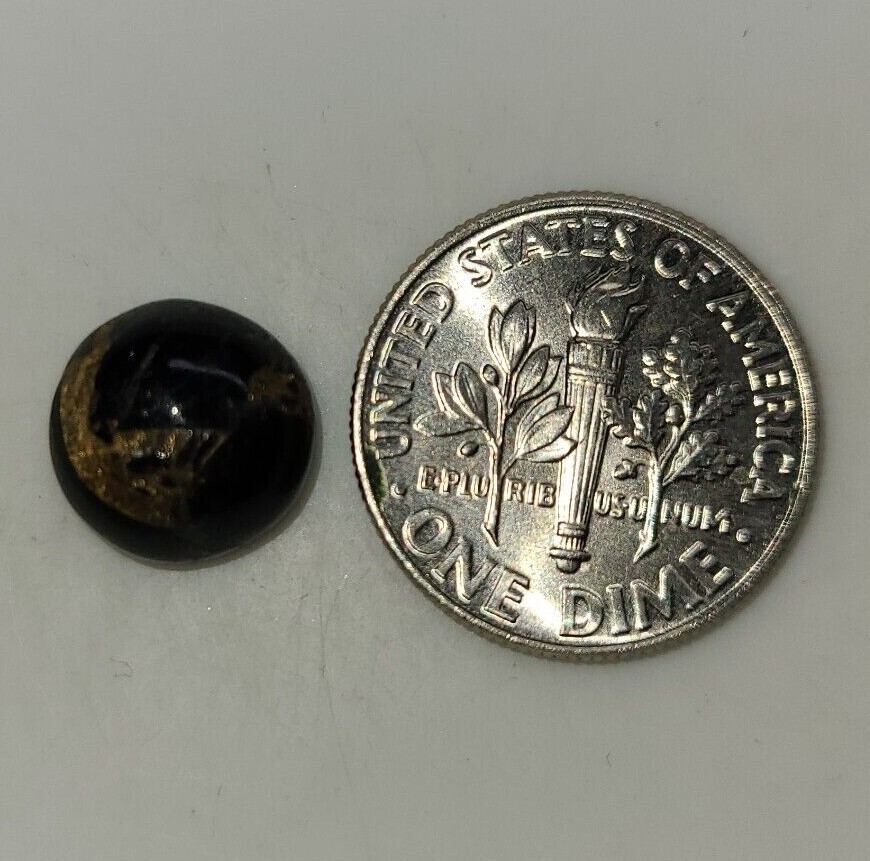 Black Copper Turquoise 10mm Flat Back Round Cabochon Gemstones