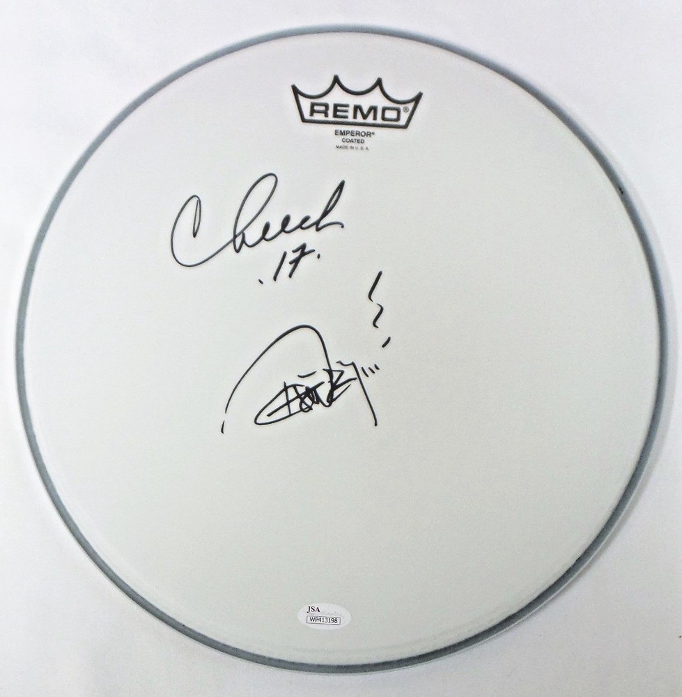 Cheech and Chong Cheech Marin Tommy Chong Signed DrumHead JSA Authentic