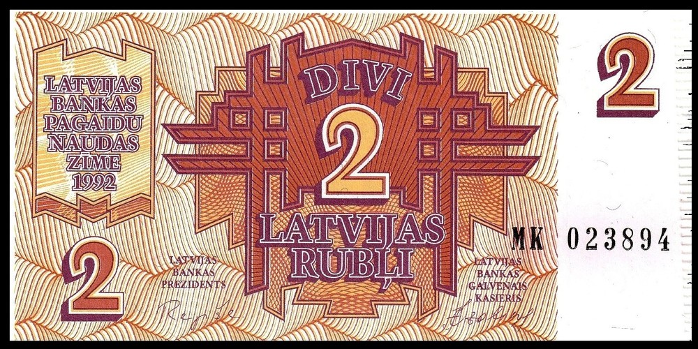 🇱🇻 Latvia, 2 Rubli, 1992, Pick 36, UNC /* First Issue Ex-USSR