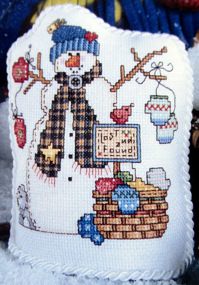 Patchwork Snowman Pals Assorted Christmas Greetings CROSS STITCH PATTERNS