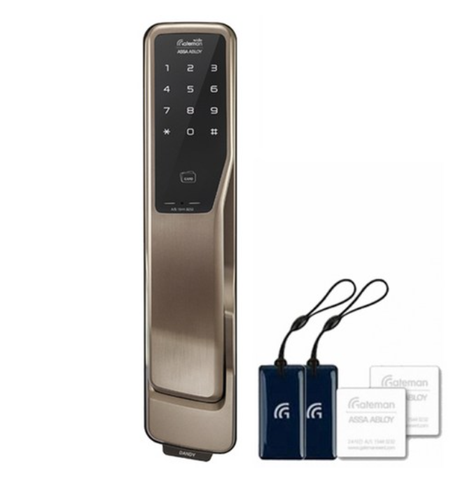 Gateman Digital Door Lock Dandy+ Push-Pull With Handle Key Tag 4 Key Cards