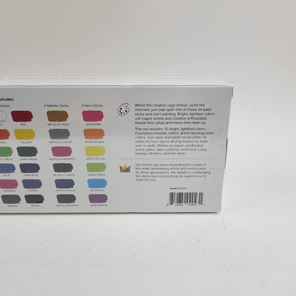 Kingart™ Studio Tempera Thick Paint Sticks Colors Quick Drying 24 Pcs