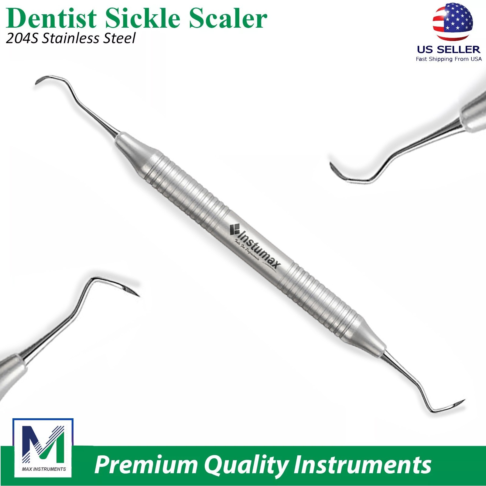 Sickle Scaler 204s Dental Hand Instruments Pro Periodontal Hygiene Pick Tool CE