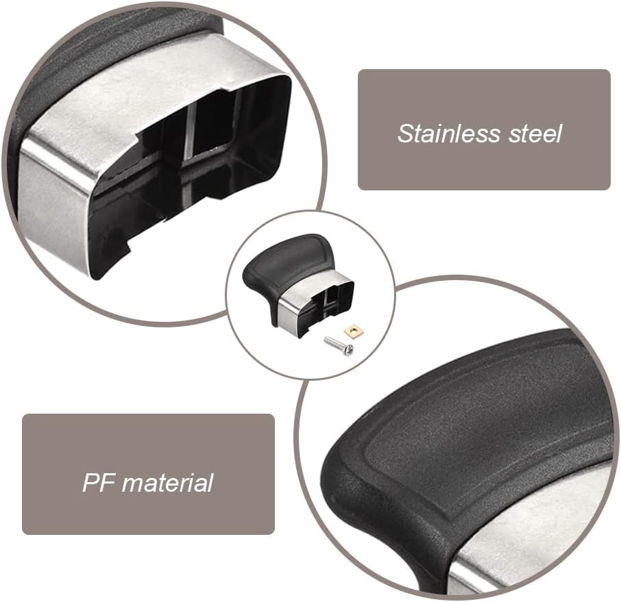 2 Pack Pot Pan Side Handle Replacement Single Hole Black with Mounting Screws