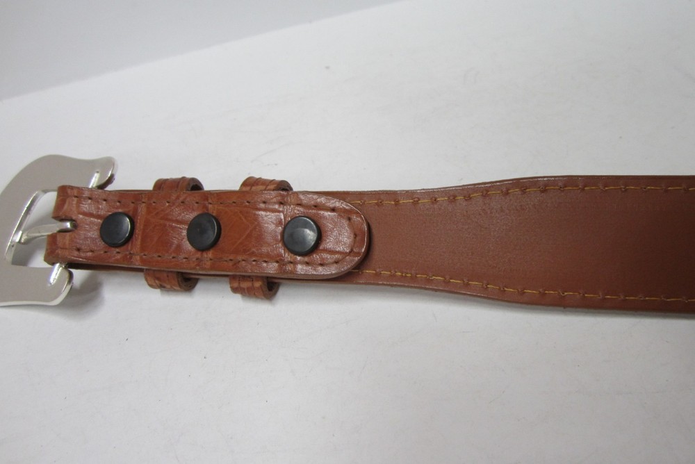 GENUINE CROCODILE BELTS, COGNAC