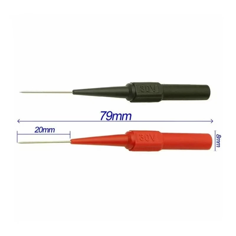 10PCS Multimeter Test Lead Extension Back Piercing Needle Tip Probes Kit