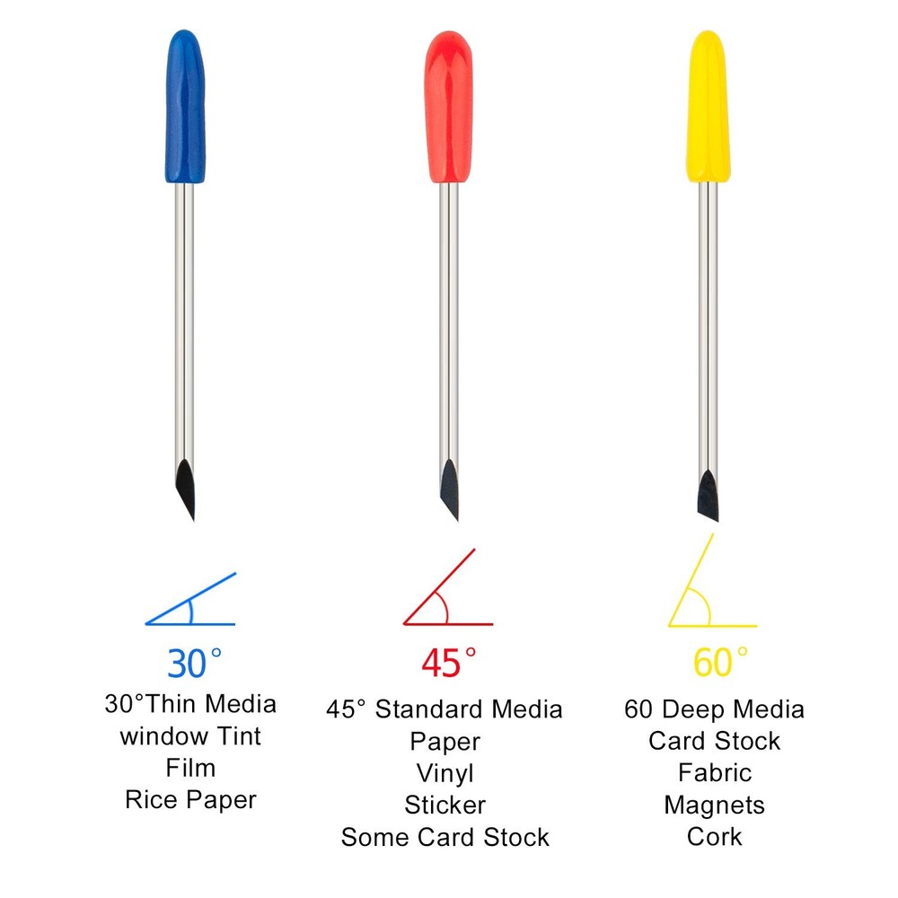 CB09 CB09U Blade Holder Base Compatible with Graphtec ， with 30 Pcs Cutting Bl