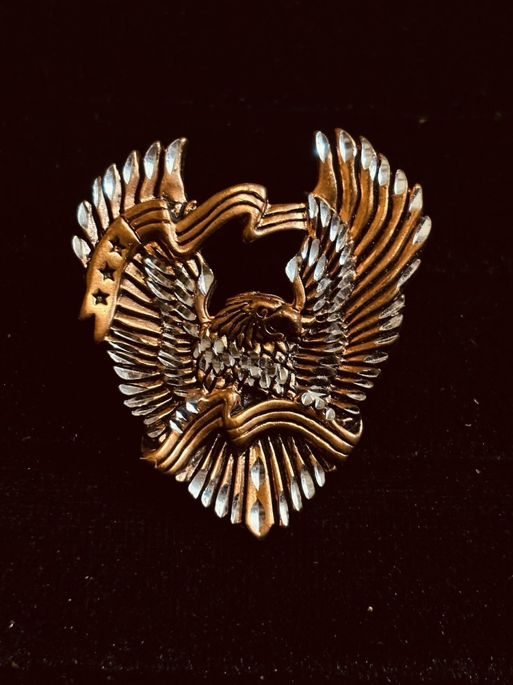 Copper Patriotic Eagle Bolo Tie Slide w/ Diamond Cutwork