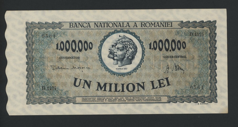 ROMANIA  1000000 LEI  1947 PICK # 60 UNC LESS.