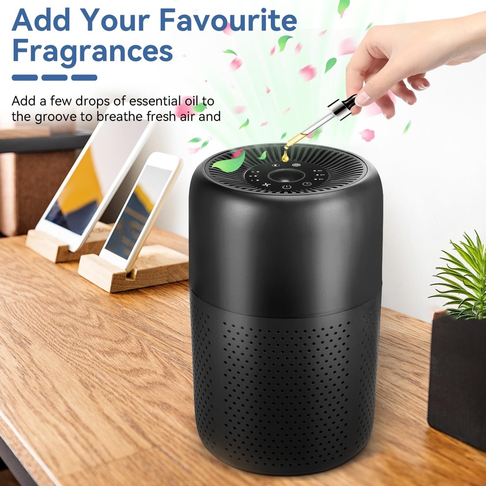 2 Pack Purifiers for Bedroom Home with Aromatherapy Function,Small Purifier w...