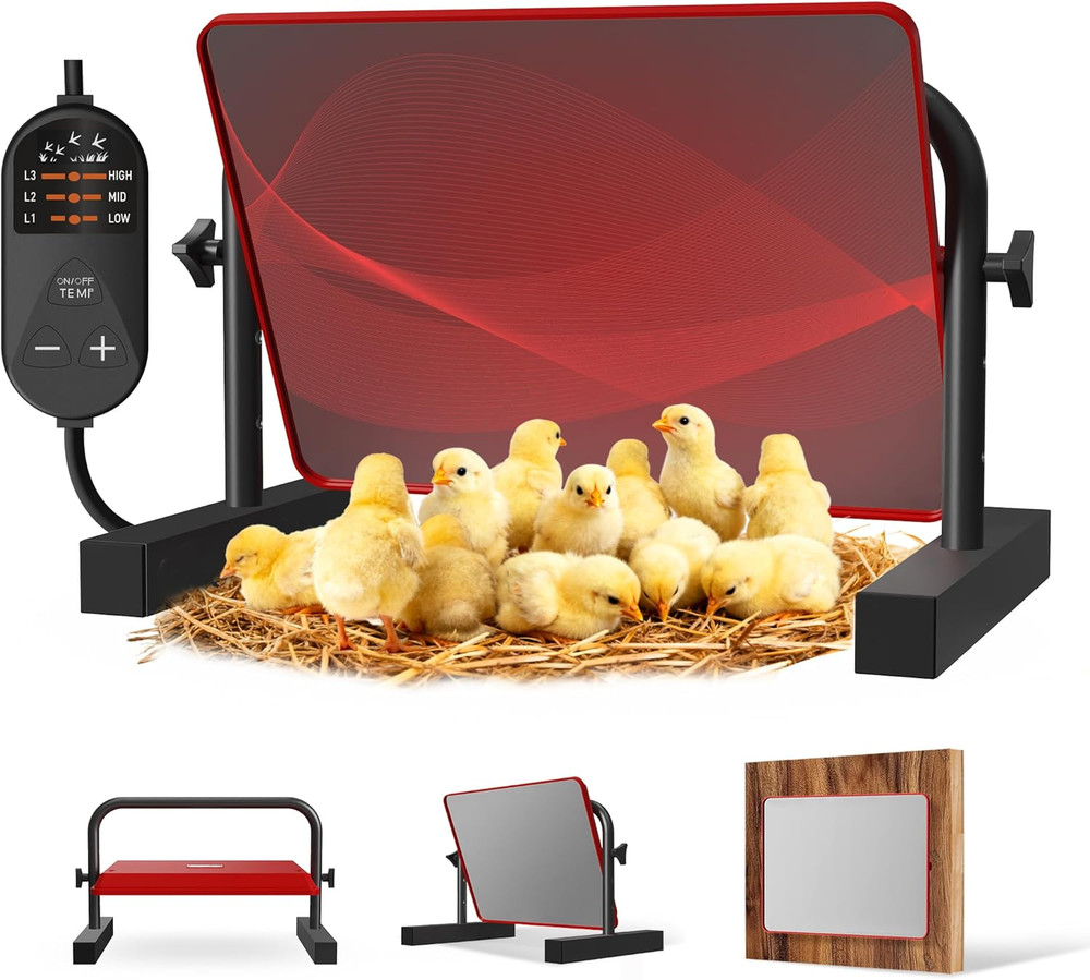 Chick Heat Plate, 15" X 10"Large Brooder Heating Plate for Poultry, Safe Chicken