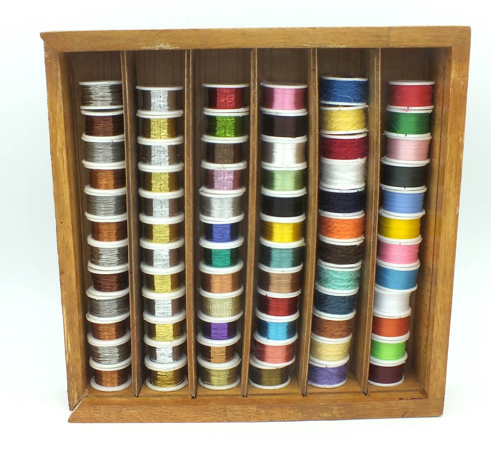 Assorted Fly Tying Thread Floss Tinsel Wool Copper & SS Wire 72 rolls MAT151
