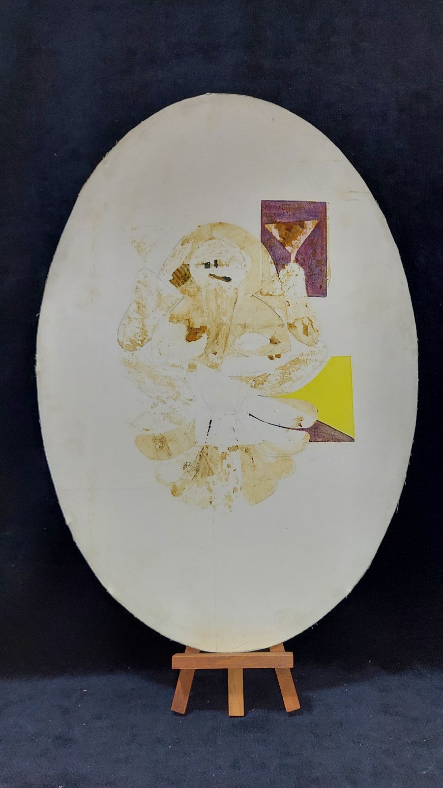 WWI Soldier General's Staff Star Military Frame Oval Bubble Glass