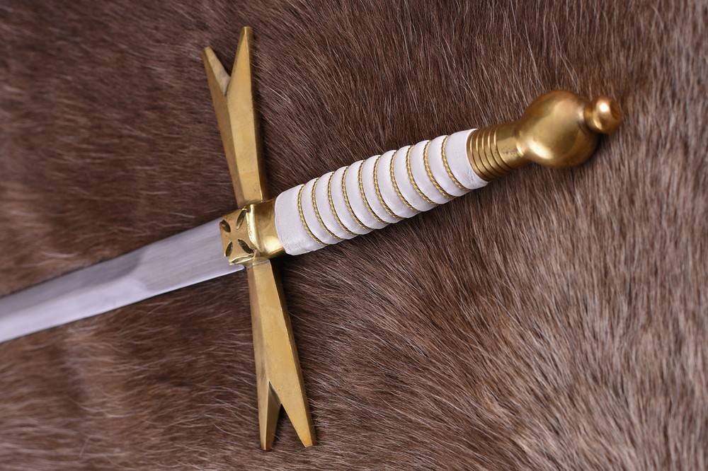White Masonic Sword with Horn Handle and Sheath