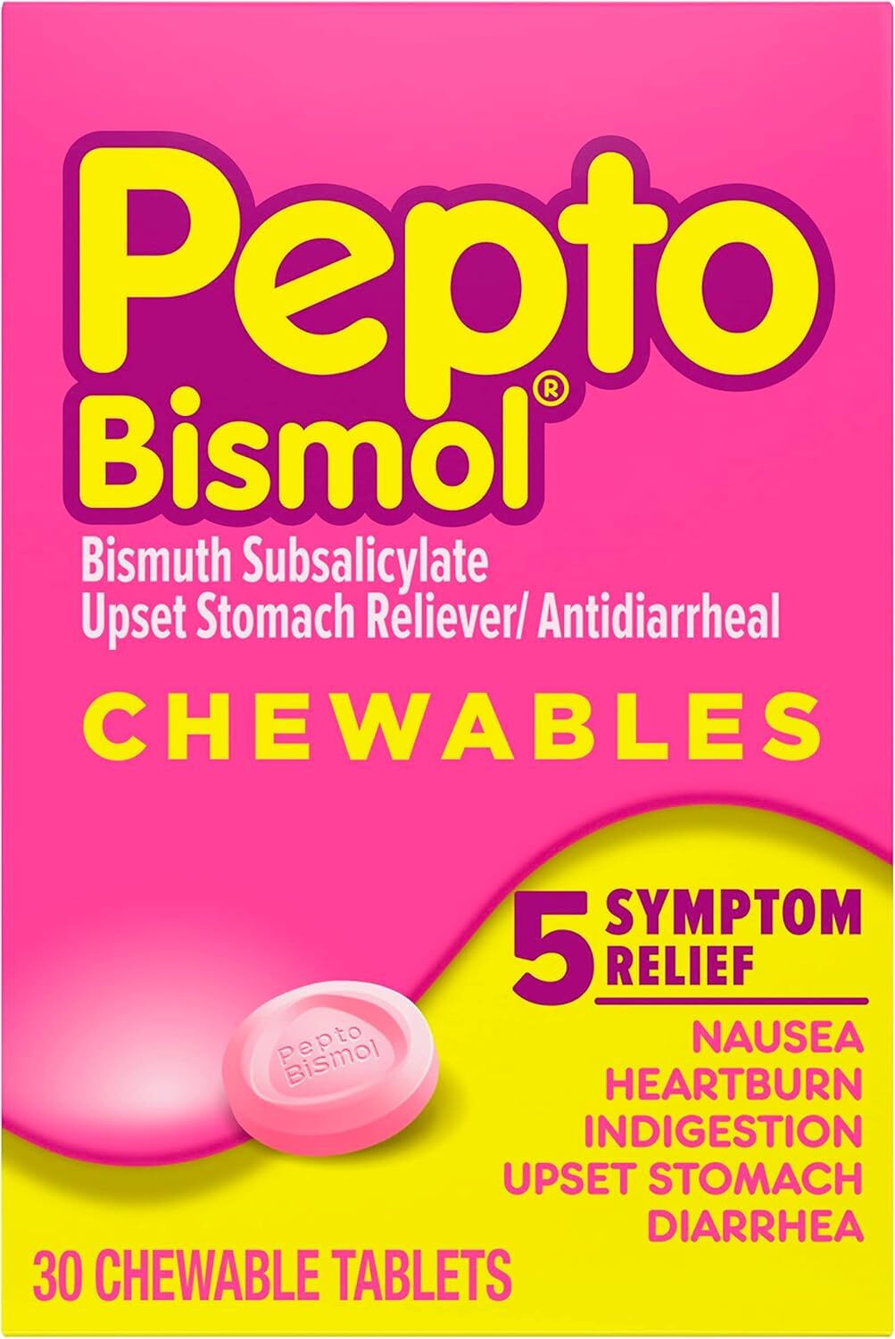 Pepto Bismol Pepto-Bismol Chewable Tablets, 30 ct