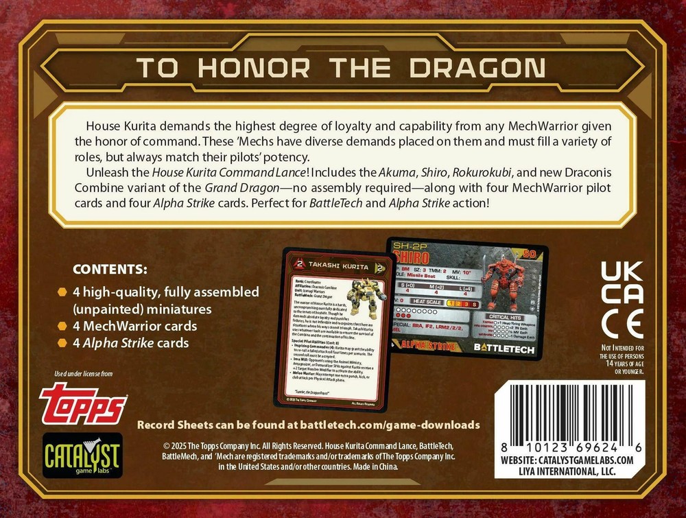 BattleTech ForcePack: House Kurita Command Lance