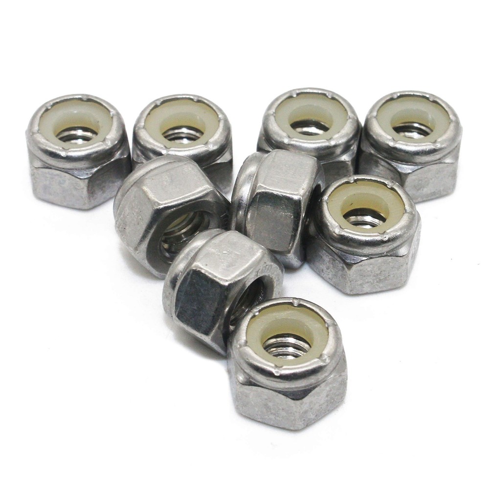 Quantity 50Pcs 1/4-20 Nylon Insert Hex Lock Nuts, (50 Pack), Plain