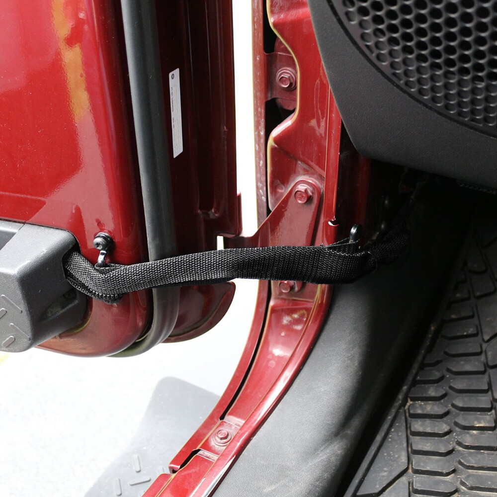 Door Limiting Straps for Jeep JK Wrangler JKU Door Strap with Zipper Black 2Pcs