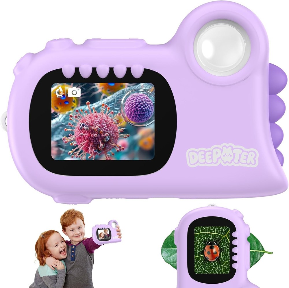 Microscope for Kids:1000X Handheld Digital Pocket Microscope - 2.0" IPS Screen,j