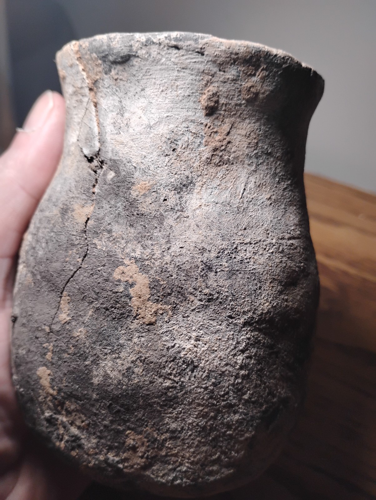Ancestral Hohokum Corrugated Pottery Jar Intact New Mexico 1000+ Years