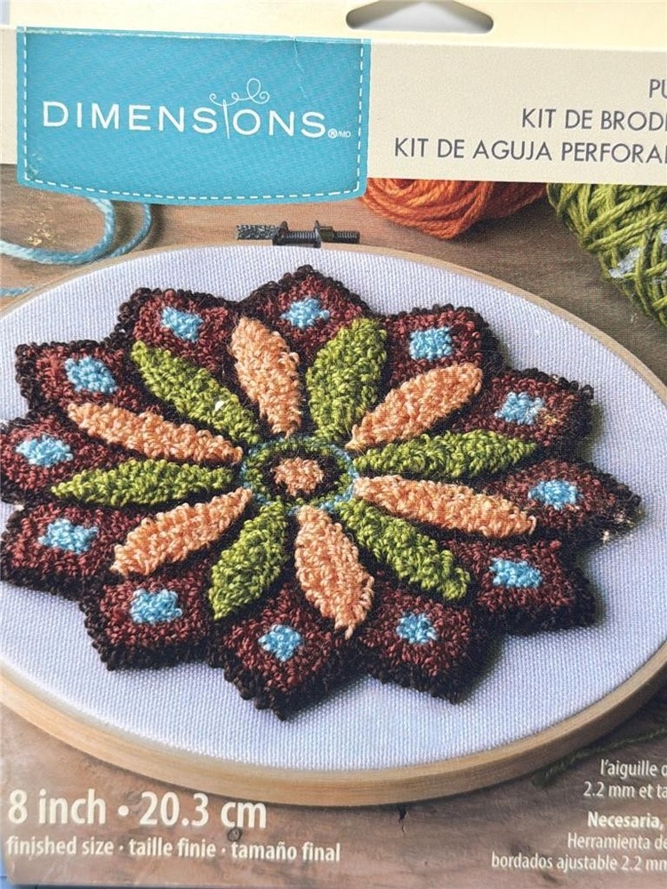 DIMENSIONS Punch Needle Embroidery Kit - MANDALA - 8" Round
