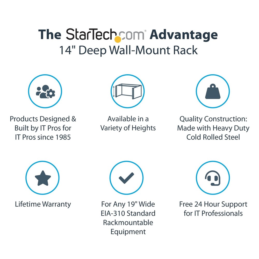 StarTech 4U 19 inch Network Wall Mount Rack for Switch/IT Equipment