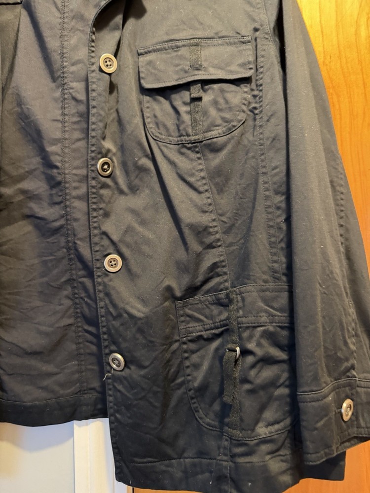 Black Utility Jacket with Front Pockets - Women's Lightweight EUC