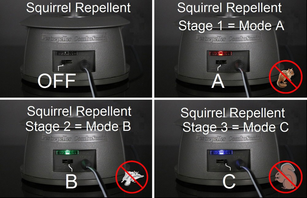 Electronic Squirrel Repeller | Cleanrth Three-Stage ComboSonic Squirrel Control