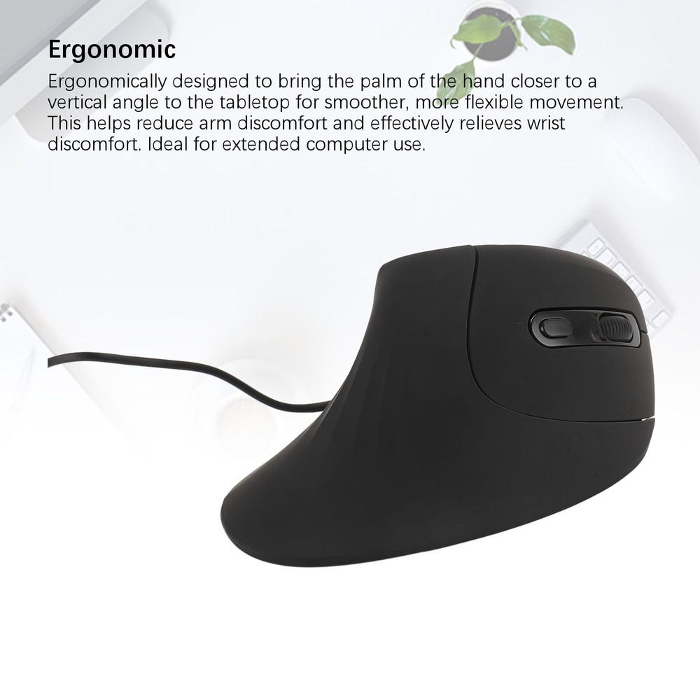 New USB Vertical Wired Mouse 4 Adjustable DPI Silent Click Ergonomic Vertical Op
