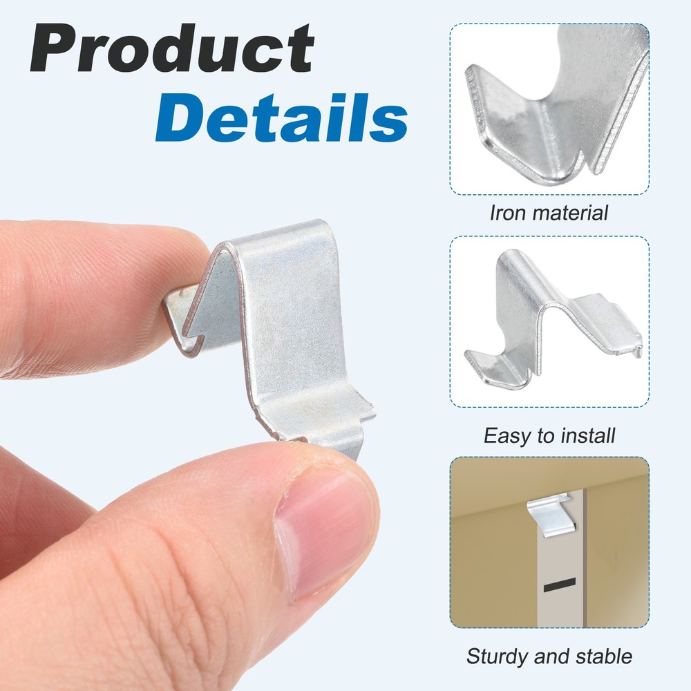 12Pcs Shelf Mounts, 8mm Adjustable U Clips, Silver