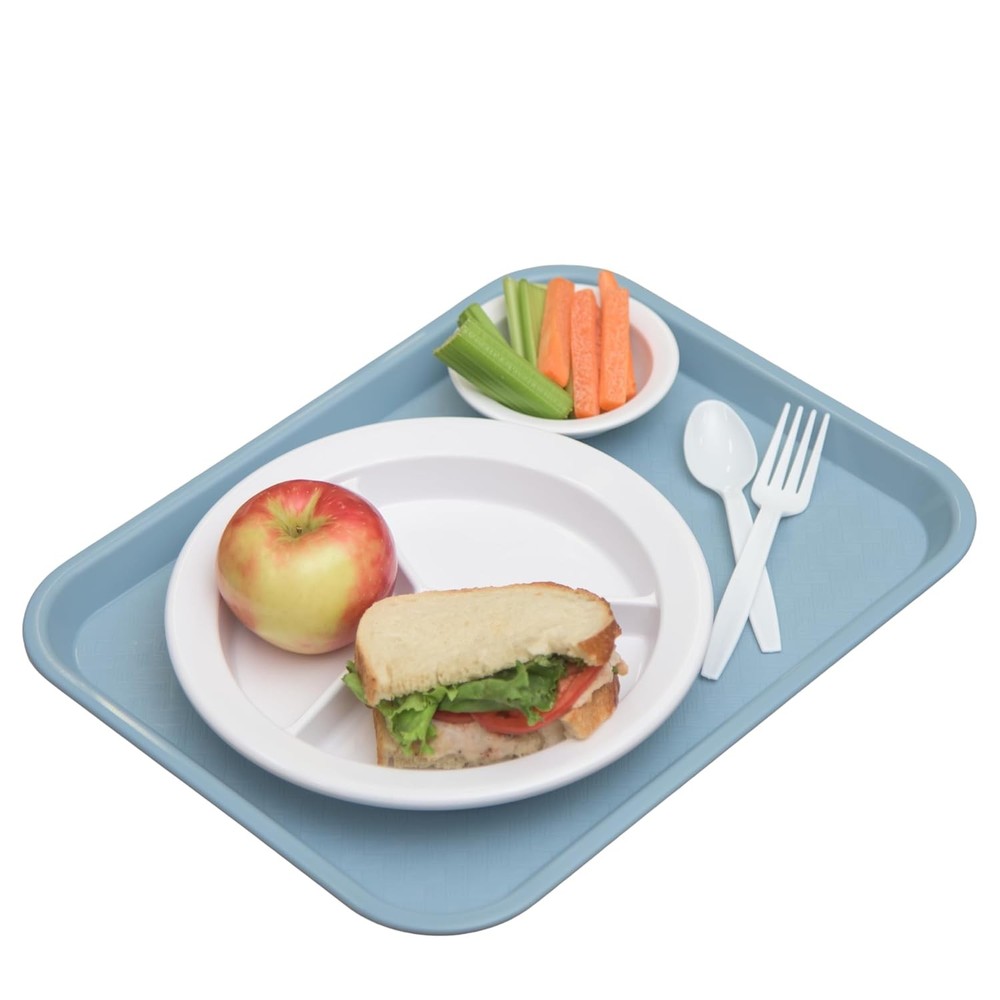 Cafeteria Food Tray 10 x 14 Inches Rectangular Durable Plastic Serving Tray