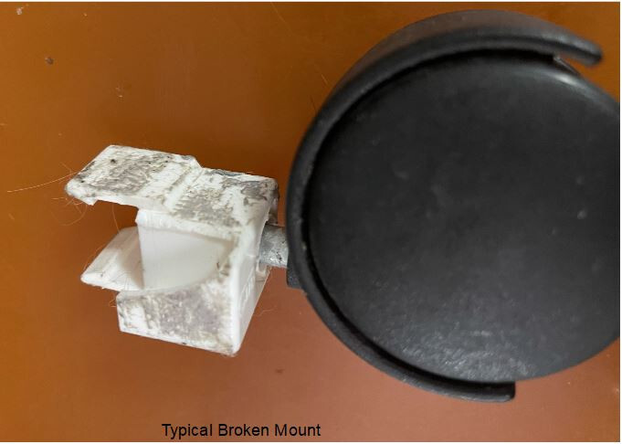 elfa caster wheel mount clip