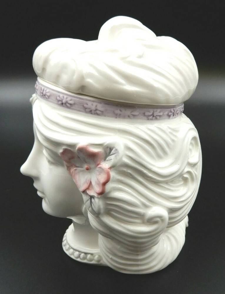 VINTAGE SIGMA BELLE EPOQUE WHITE CERAMIC DECORATIVE CONTAINER