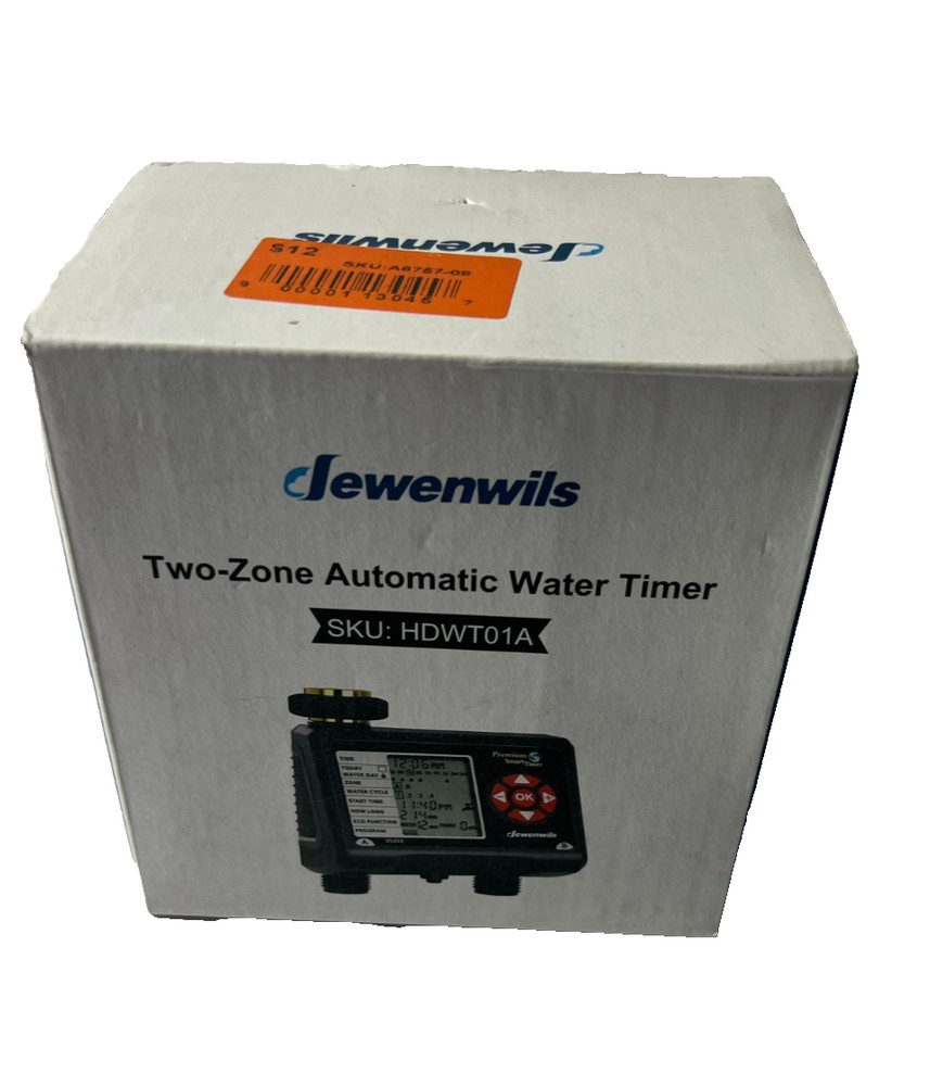 1x DEWENWILS 2-Zone Water Hose Timer, Programmable Sprinkler Timer Digital