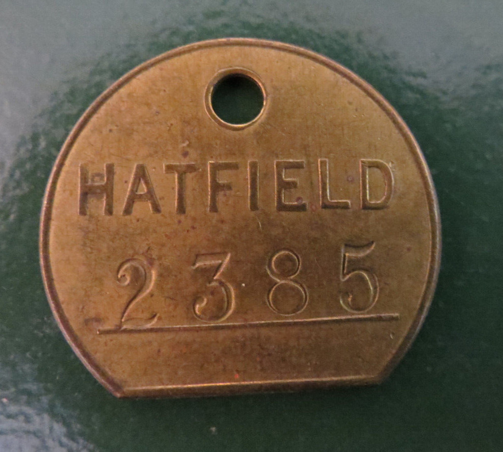 HATFIELD 2385 - Pit Checks Tally Mining Miners Memorabilia