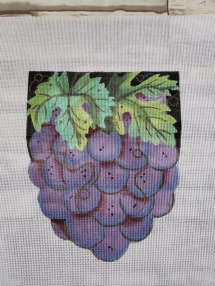 Julia Grapes Needlepoint Canvas Painted