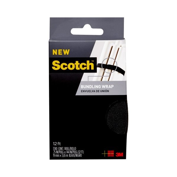 Scotch Bundling Wraps & Straps: 3/4 in. width (Black)