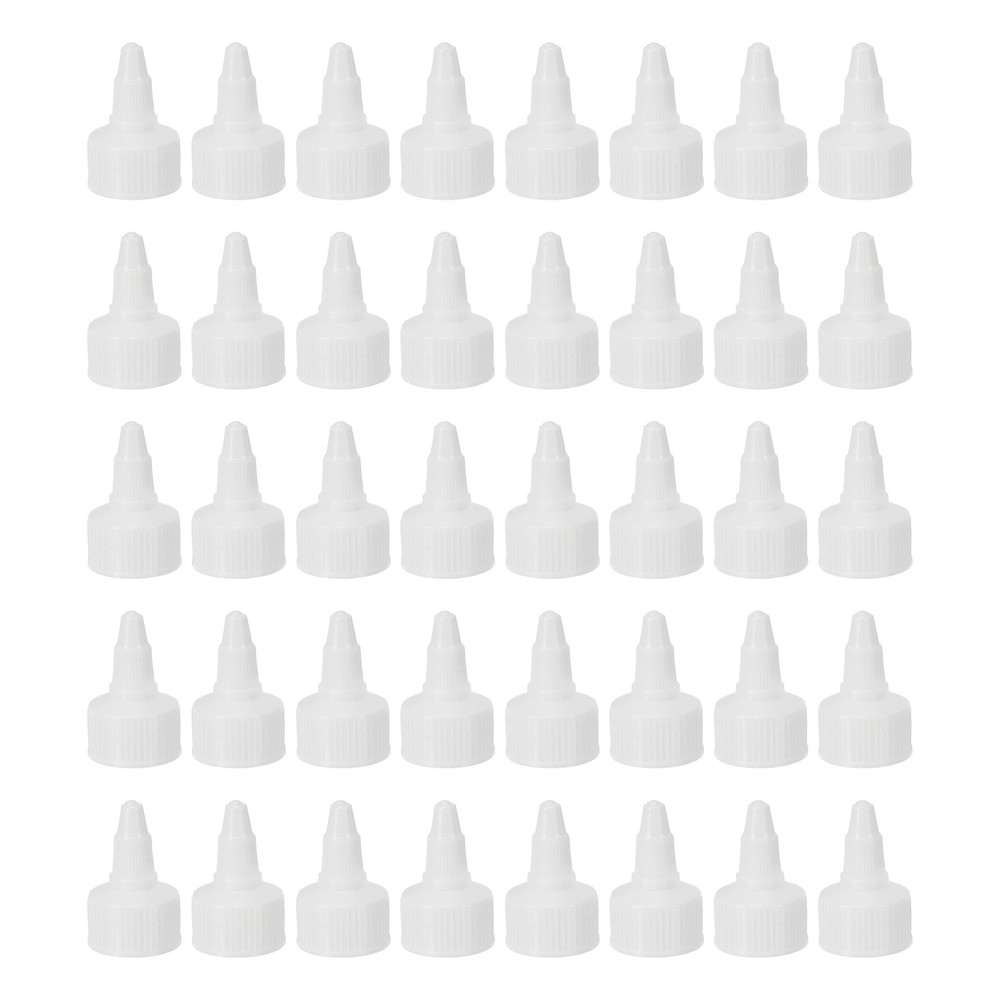 40Pcs 24/410 Plastic Ribbed Edge Squeeze Bottle Replacement Caps, White