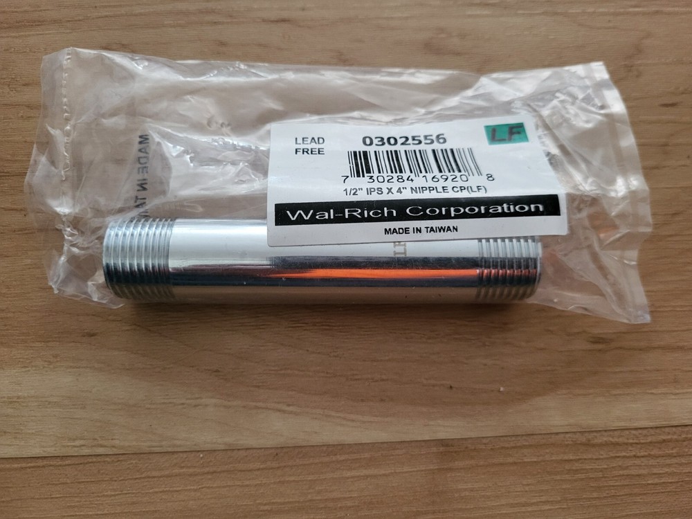 1/2" x 4" Chrome Nipple (IPS)