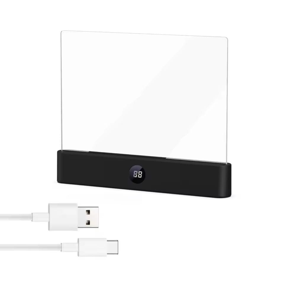 LED Book Reading Light Flat Panel Rechargeable Night Vision Dimmable Timer USB