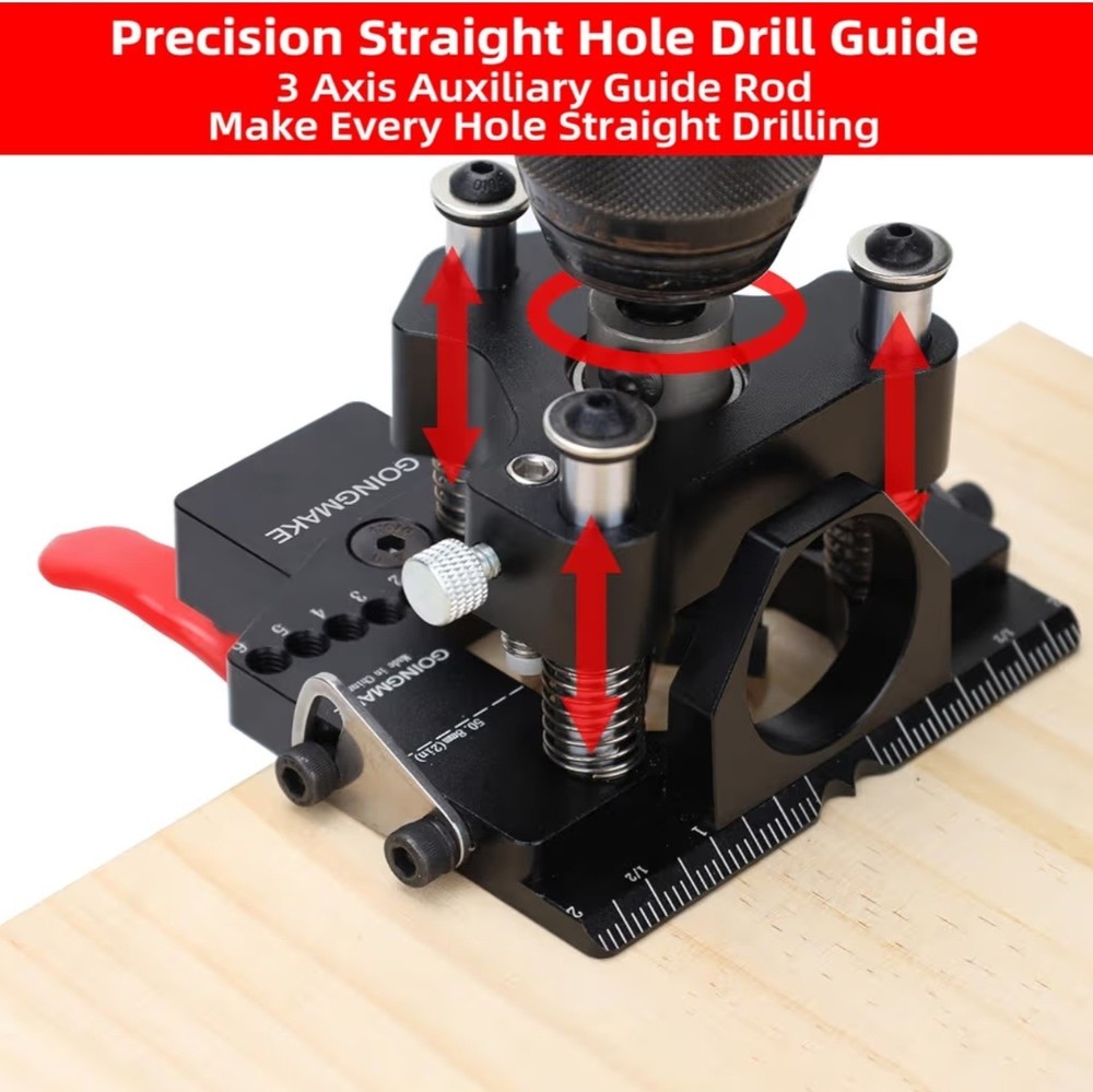 3-Axis Concealed Hinge Jig Ultra with Extra Hinge Screw Hole Guide and Quick Cla